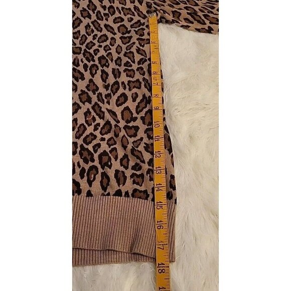 Ellen Tracy Leopard Print Sweater Womens Large Mob Wife Brown Black Fast Ship! - Picture 7 of 8